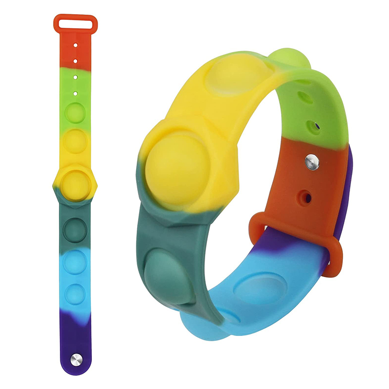 Lapset silikoni pop fidget rannekoru ja rannekkeet lelut, aikuiset push bubble aistien stressirautanen lahja lelu